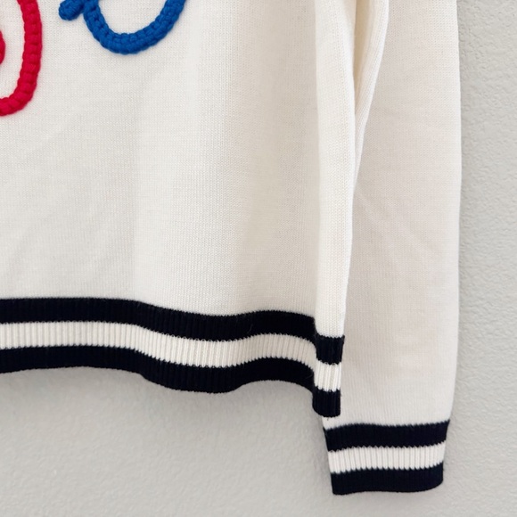 Alice + Olivia Albina LOVE Sweater RARE HTF Pullover Crew Wool Classic Novelty S - Picture 10 of 15